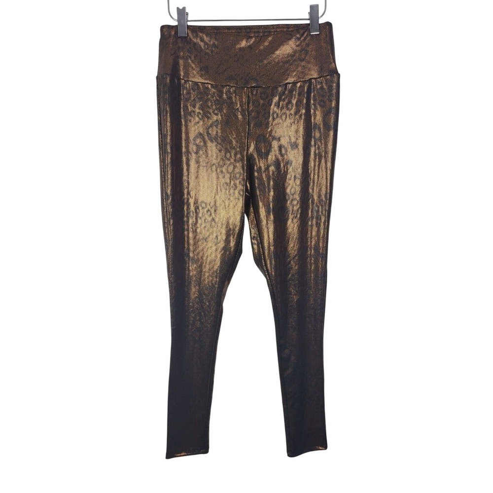 Wild Fable Shimmer Gold Leggings Medium Womens Animal Print Leg New Years Party